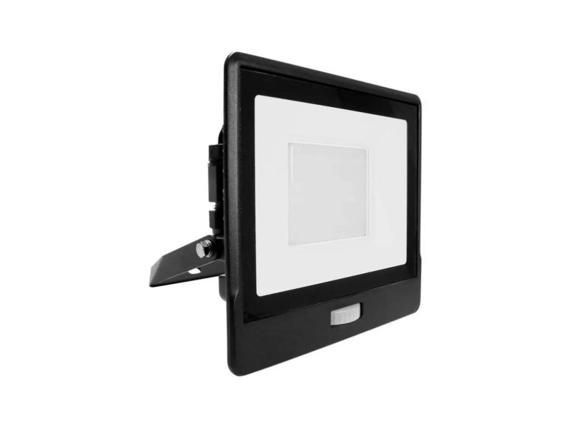SKU 20265 VT-158S V-TAC PRO Faro LED SMD Chip Samsung 50W con Sensore PIR Nero 3000K IP65