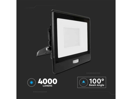 SKU 20267 VT-158S V-TAC PRO Faro LED SMD Chip Samsung 50W con Sensore PIR Nero 6500K IP65