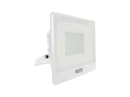 SKU 20279 VT-158S V-TAC PRO Faro LED SMD Chip Samsung 50W con Sensore PIR Cavo 1m Bianco 6500K IP65