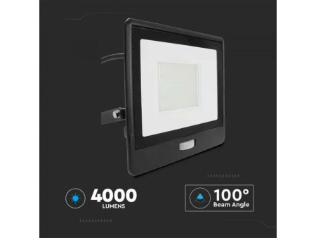 SKU 20290 VT-158S-1 V-TAC PRO Faro LED SMD Chip Samsung 50W con Sensore PIR Cavo 1m Nero 4000K IP65
