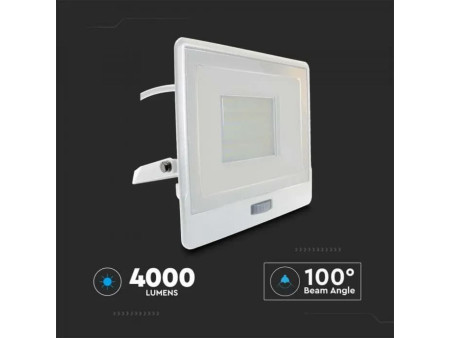 SKU 20301 VT-158S-1 V-TAC PRO Faro LED SMD Chip Samsung 50W con Sensore PIR Cavo 1m Bianco 3000K IP65