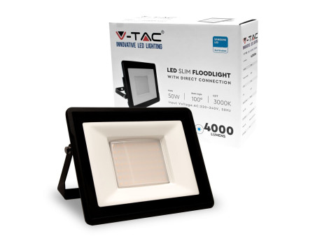 SKU 20314 VT-158 V-TAC PRO Faro LED SMD Chip Samsung 50W Nero 4000K IP65