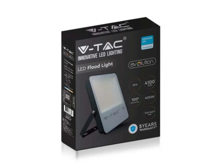SKU 20404 VT-52 V-TAC PRO Faro LED SMD Chip Samsung 50W 137LM/W Nero 4000K IP65 Colore della Luce Bianco Naturale Potenza 50 W