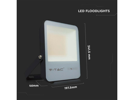 SKU 20452 VT-50185 V-TAC PRO Faro LED Chip Samsung 50W 185LM/W Colore Nero 6400K IP65