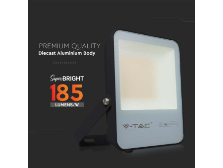 SKU 20452 VT-50185 V-TAC PRO Faro LED Chip Samsung 50W 185LM/W Colore Nero 6400K IP65