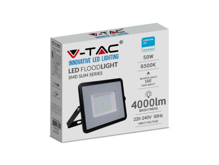 SKU 21407 VT-50-B V-TAC PRO Faro LED SMD Chip Samsung 50W Nero 4000K IP65
