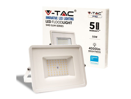 SKU 21409 VT-50 V-TAC PRO Faro LED SMD Chip Samsung 50W Bianco 3000K IP65
