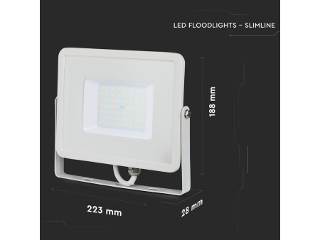 SKU 21409 VT-50 V-TAC PRO Faro LED SMD Chip Samsung 50W Bianco 3000K IP65
