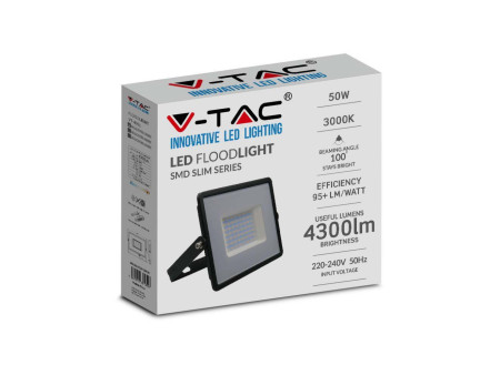 SKU 215960 VT-4051 V-TAC Faro LED SMD 50W E-Series G2 Nero 6500K IP65