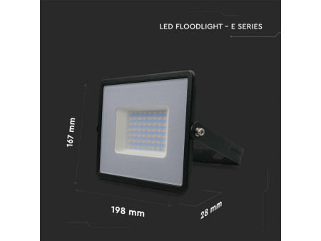 SKU 215960 VT-4051 V-TAC Faro LED SMD 50W E-Series G2 Nero 6500K IP65