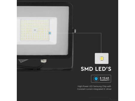 SKU 21760 VT-56-B V-TAC PRO Faro LED SMD Chip Samsung 50W 115LM/W Nero 4000K IP65