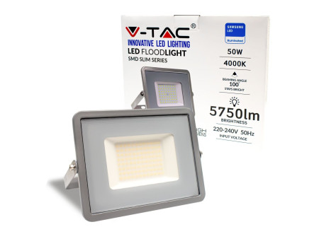 SKU 21764 VT-56-G V-TAC PRO Faro LED SMD Chip Samsung 50W 115LM/W Grigio 4000K IP65