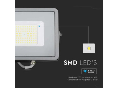 SKU 21765 VT-56-G V-TAC PRO Faro LED SMD Chip Samsung 50W 115LM/W Grigio 6500K IP65