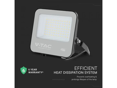 SKU 231996 VT-4455 V-TAC PRO Faro LED SMD Chip CREE 50W 135LM/W Slim Cavo 15cm Nero 3000K IP65