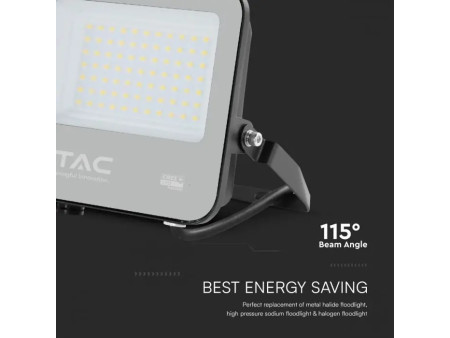 SKU 231996 VT-4455 V-TAC PRO Faro LED SMD Chip CREE 50W 135LM/W Slim Cavo 15cm Nero 3000K IP65
