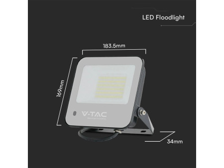 SKU 23463 VT-44053 V-TAC Faro LED SMD 50W con Telecomando Driver Integrato Nero/Grigio RGB+6500K IP65