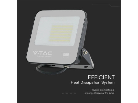 SKU 23688 VT-44055 V-TAC PRO Faro LED SMD Chip Samsung 50W Nero 4000K IP65