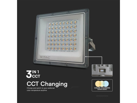 SKU 23614 VT-44050CCT V-TAC Faro LED SMD 50W Driver IC Integrato e LED Sostituibili Grigio Scuro CCT IP65