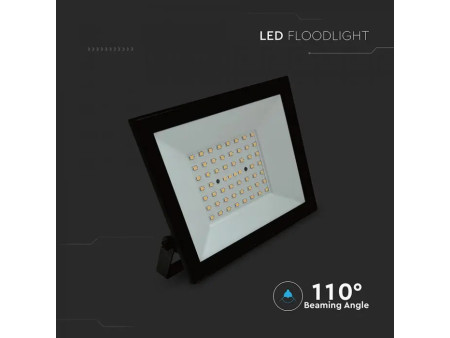 SKU 23988 VT-44054 V-TAC Faro LED SMD 50W Slim E-Series con Driver Integrato Nero 4000K IP65