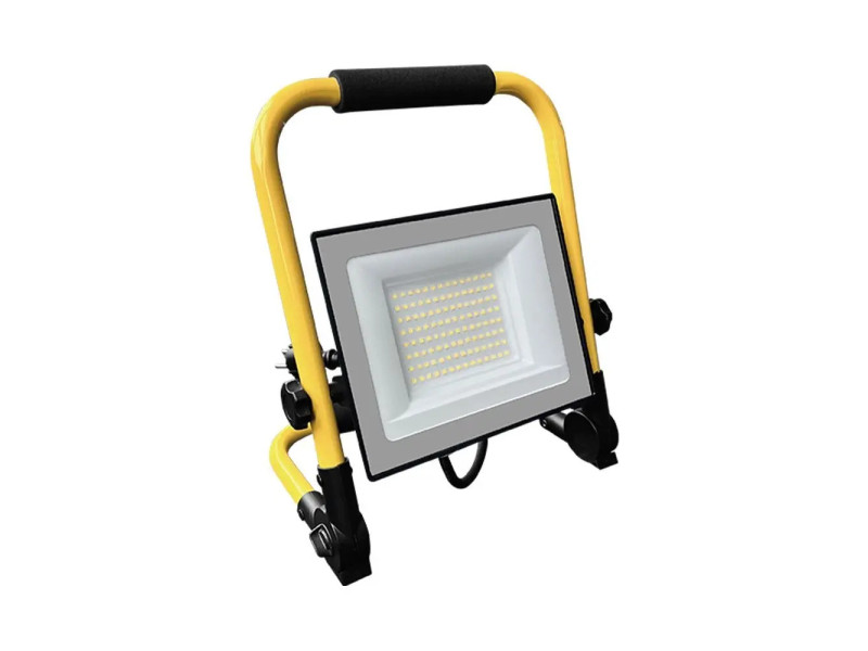 SKU 242186 VT-44049 V-TAC PRO Faro LED SMD Chip CREE da Cantiere 50W con Staffa e Cavo 3m 4000K Nero IP65