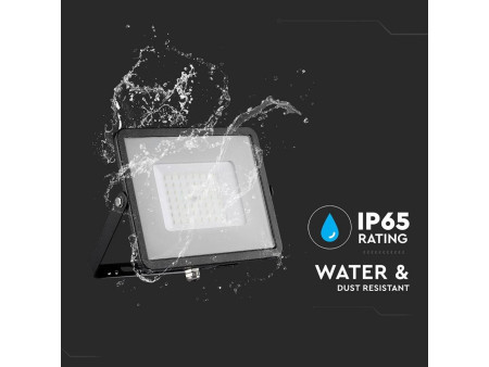 SKU 406 VT-50-B V-TAC PRO Faro LED SMD Chip Samsung 50W Nero 3000K IP65