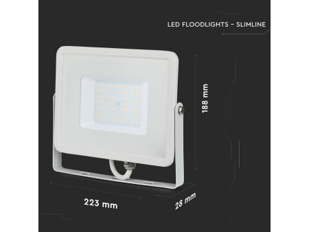 SKU 410 VT-50-W V-TAC PRO Faro LED SMD Chip Samsung 50W Bianco 4000K IP65