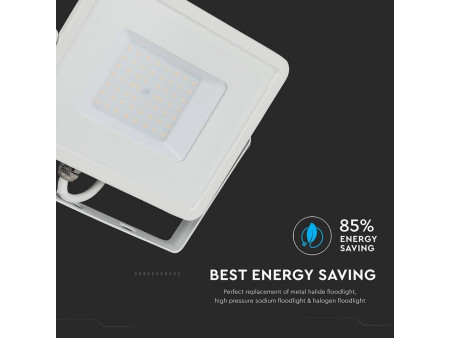 SKU 411 VT-50-W V-TAC PRO Faro LED SMD Chip Samsung 50W Bianco 6400K IP65