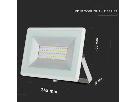 SKU 5962 VT-4051 V-TAC Faro LED SMD 50W E-Series Bianco 4000K IP65