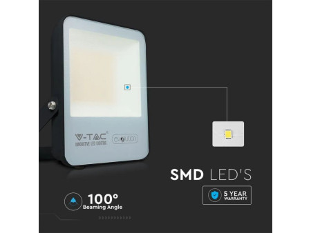 SKU 5998 VT-4961 V-TAC Faro LED SMD 50W 150LM/W Nero 3000K IP65