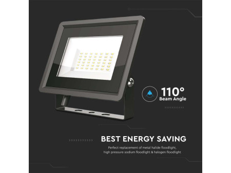 SKU 6749 VT-4954 V-TAC Faro LED SMD 50W F-Series con Driver IC Integrato Nero 3000K IP65