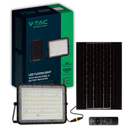 PROIETTORE SOLARE LED 6W 6400K NERO BATT SOSTITUBILE 3MT CAVO