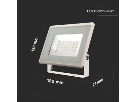 SKU 6753 VT-4954 V-TAC Faro LED SMD 50W F-Series con Driver IC Integrato Bianco 4000K IP65