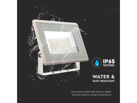 SKU 6752 VT-4954 V-TAC Faro LED SMD 50W F-Series con Driver IC Integrato Bianco 3000K IP65
