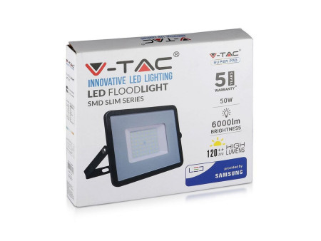 SKU 760 VT-56-B V-TAC PRO Faro LED SMD Chip Samsung 50W 120LM/W Nero 4000K IP65