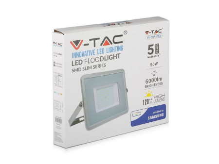SKU 765 VT-56-G V-TAC PRO Faro LED SMD Chip Samsung 50W 120LM/W Grigio 6400K IP65