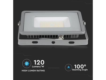 SKU 764 VT-56-G V-TAC PRO Faro LED SMD Chip Samsung 50W 120LM/W Grigio 4000K IP65