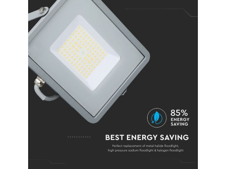 SKU 765 VT-56-G V-TAC PRO Faro LED SMD Chip Samsung 50W 120LM/W Grigio 6400K IP65