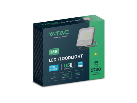 SKU 8845 VT-4455 V-TAC PRO Faro LED SMD Chip Samsung 50W 135LM/W Nero 6500K IP65