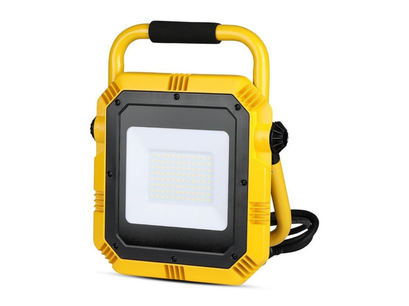 SKU 945 VT-51 V-TAC PRO Faro LED SMD Chip Samsung da Cantiere 50W Giallo e Nero Cavo 3m 4000K IP44