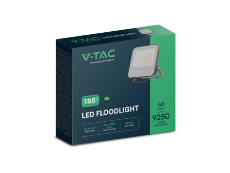 SKU 9893 VT-4456 V-TAC PRO Faro LED SMD 50W 185LM/W Nero 6500K IP65