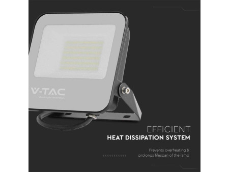 SKU 9892 VT-4456 V-TAC PRO Faro LED SMD 50W 185LM/W Nero 4000K IP65