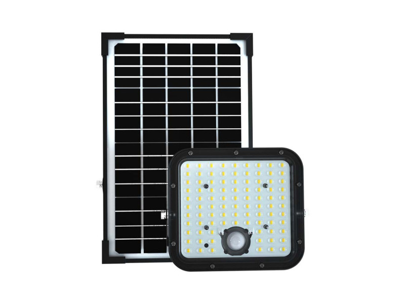 SKU 10311 VT-432 V-TAC Faro LED Solare 30W con Telecomando e Sensore PIR Nero 6400K IP65