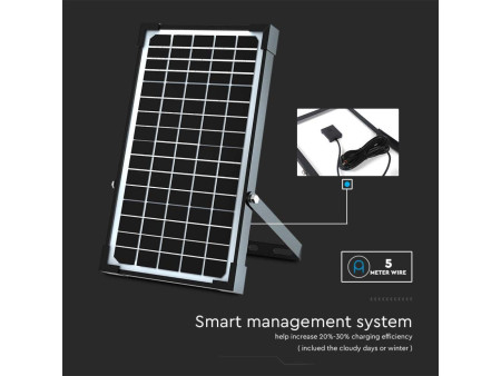 SKU 10310 VT-432 V-TAC Faro LED Solare 30W con Telecomando e Sensore PIR Nero 4000K IP65
