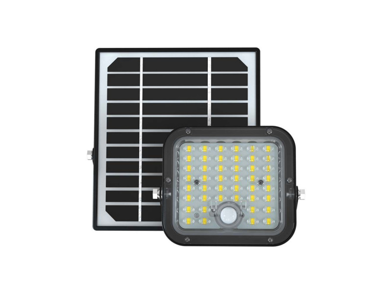 SKU 10314 VT-411 V-TAC Faro LED Solare 10W con Telecomando e Batteria LFP Cavo 5m Nero 4000K