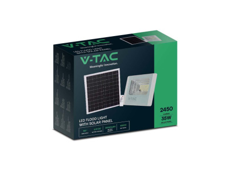 SKU 10414 VT-200W V-TAC Faro LED con Pannello Solare 40W Telecomando LiFePO4 Bianco 6400K
