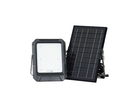 SKU 23438 VT-55W V-TAC Faro LED Solare 10W con Telecomando e Batteria sostituibile Cavo 3m Nero 4000K