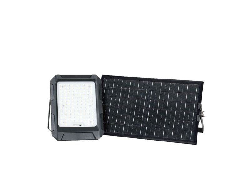 SKU 23439 VT-102W V-TAC Faro LED Solare 15W con Telecomando e Batteria sostituibile Cavo 3m Nero 4000K