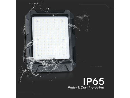 SKU 23439 VT-102W V-TAC Faro LED Solare 15W con Telecomando e Batteria sostituibile Cavo 3m Nero 4000K