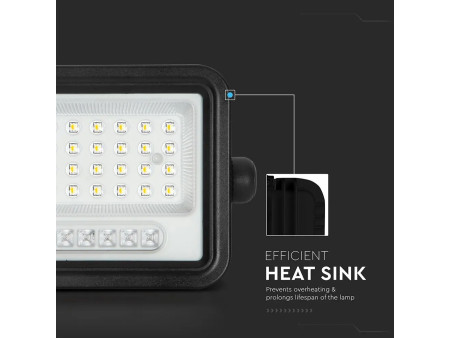 SKU 24082 VT-54W V-TAC Faro LED Solare 5W con Telecomando e Sensore Crepuscolare CCT 2000K-8000K IP65
