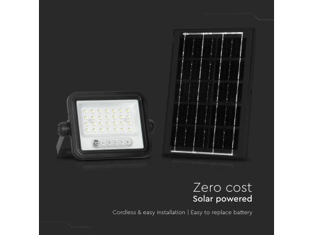 SKU 24082 VT-54W V-TAC Faro LED Solare 5W con Telecomando e Sensore Crepuscolare CCT 2000K-8000K IP65